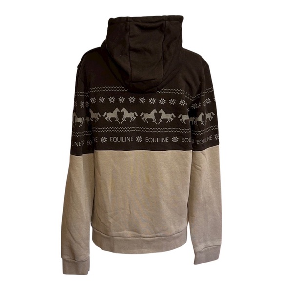 Equiline Nilvian Full Zip Hoodie with Winter Print & Horses, Womens size XXL - Picture 9 of 16